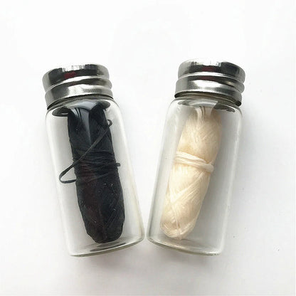 Organic Bamboo Fibre Dental Floss with Activated Charcoal Floss Zero Waste Glass Jar Natural Silk Spools Bamboo Dental Floss 30m