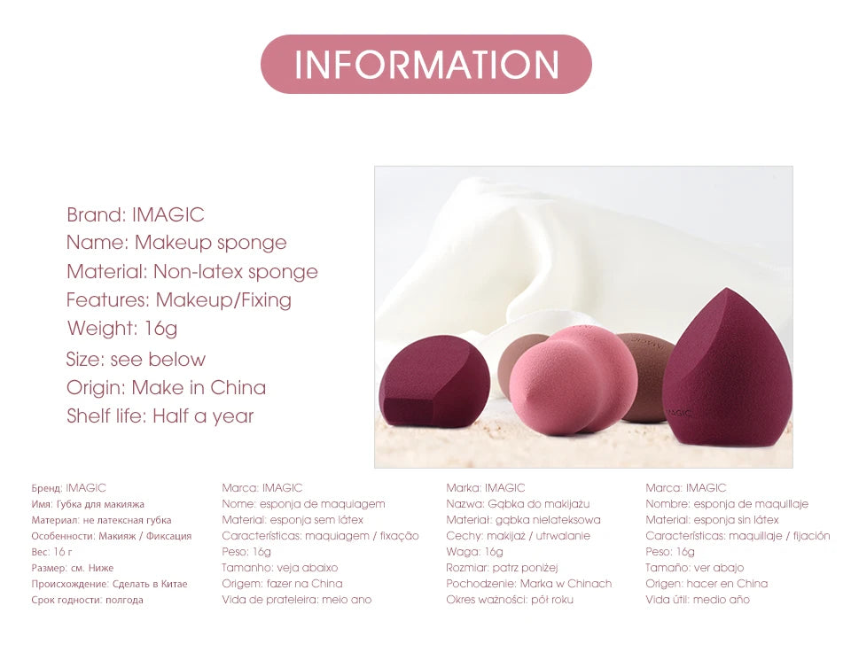 IMAGIC 10 Pcs Makeup Sponge Wet and dry Puff Professional Soft Makeup Puff Sponge Ultra-high quality bigger Combination Packages