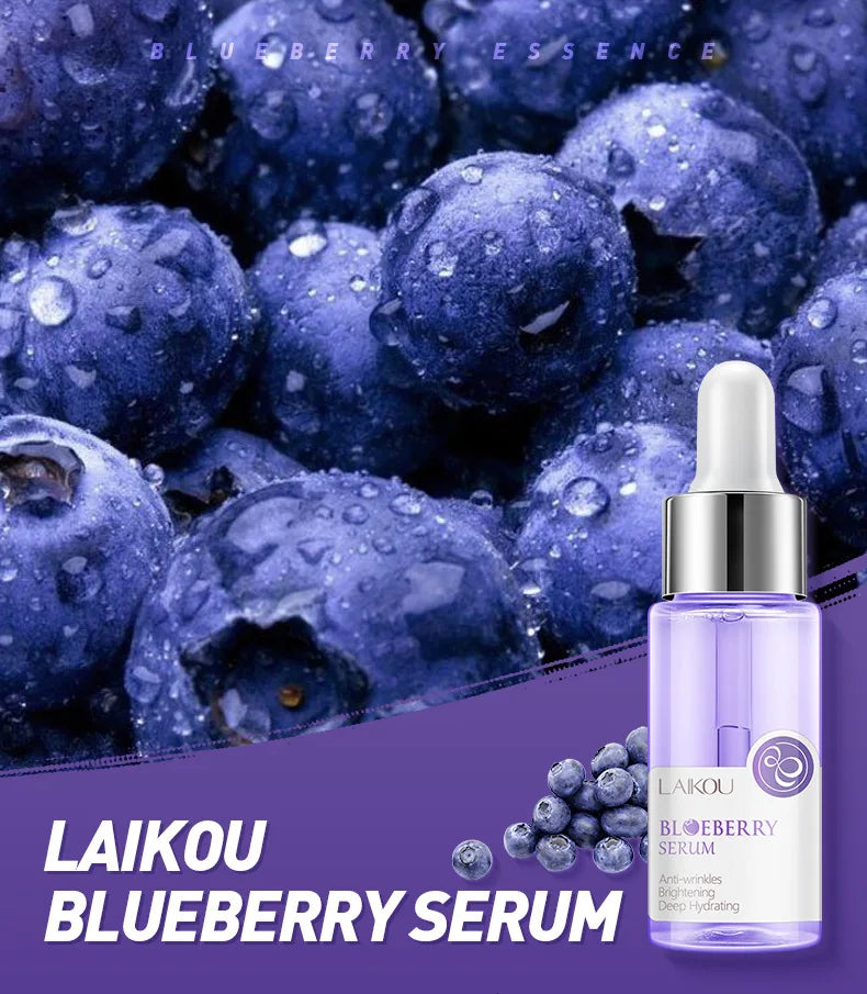 Blueberry Brighting Skin Face Essence Serum Anti Wrinkle Face Serum Shrink Pores Anti-Aging Moisturizing Dry Skin Care 17ml