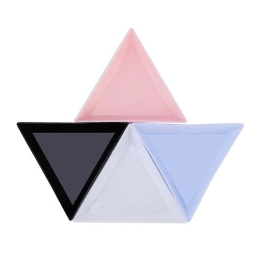 5Pcs Triangular Tray for Nail Rhinestone Diamond Stotrage, Organizer Box Plate for Nail Art Accessories