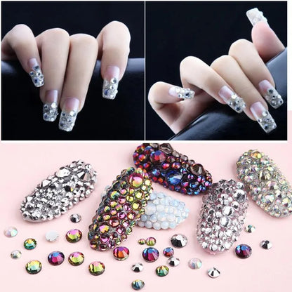 Top Glitter Crystal AB Gold Base Non Hot Fix Rhinestones SS3-SS40 FlatBack Strass Sewing & Fabric Garment Nail Art Decorations