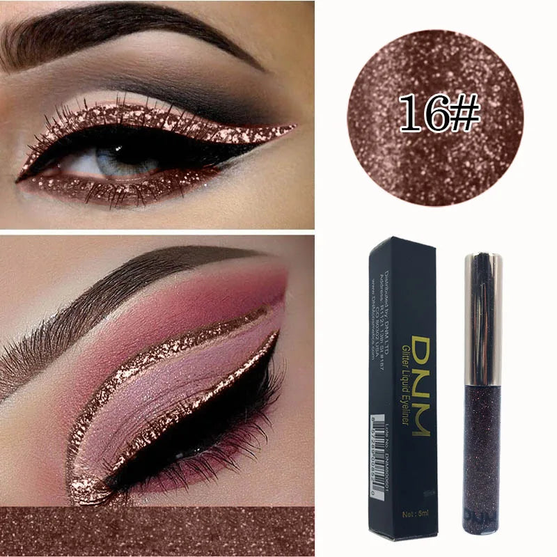 Hot! 16 Colors Liquid Eyeliner Golden Red Blue Eyeliner Shiny Eyes Flash Waterproof Long-lasting Durable Makeup Eyeliner Pencil