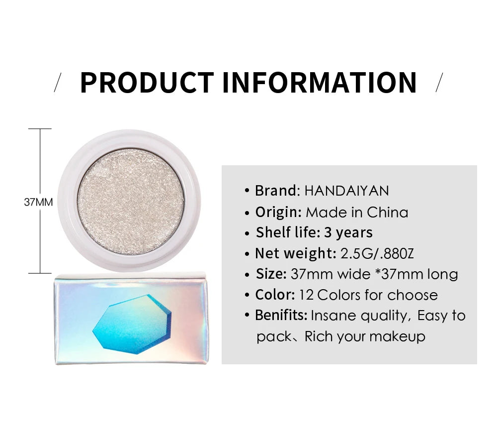 Mashed Potatoes Eye Shadow Metal Chameleon Makeup Palette Shimmer Pigment Single Color Eye Shadow Shine Diamond Shadow