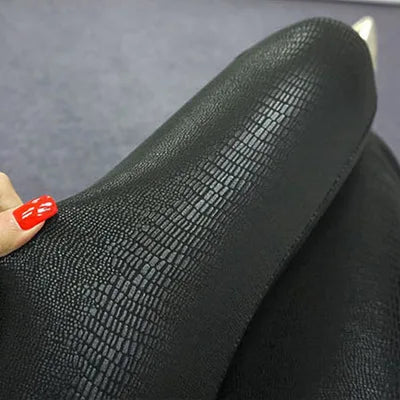 Snakeskin Leggings Women PU Leather Pants Pattern High Stretch Quality Skinny Black Matte Casual Punk Rock Leggings