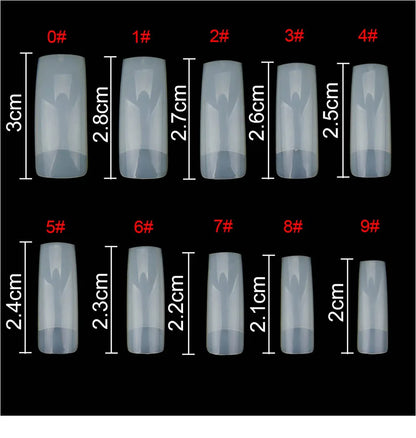 Nail Capsules 500pcs/Box Artificial Nail Tips Full Cover Nails Tips Acrylic Transparent Nail Capsules French Manicure False Nail