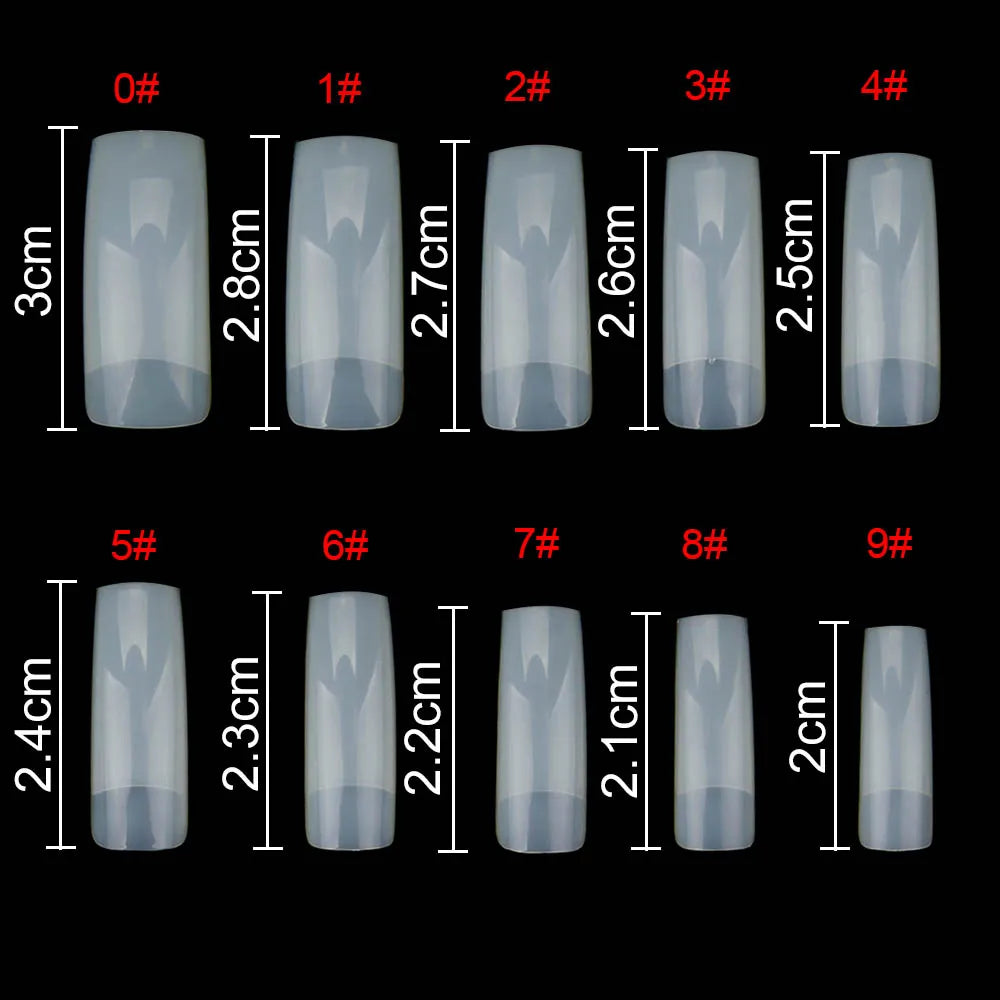 Nail Capsules 500pcs/Box Artificial Nail Tips Full Cover Nails Tips Acrylic Transparent Nail Capsules French Manicure False Nail