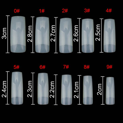 Nail Capsules 500pcs/Box Artificial Nail Tips Full Cover Nails Tips Acrylic Transparent Nail Capsules French Manicure False Nail