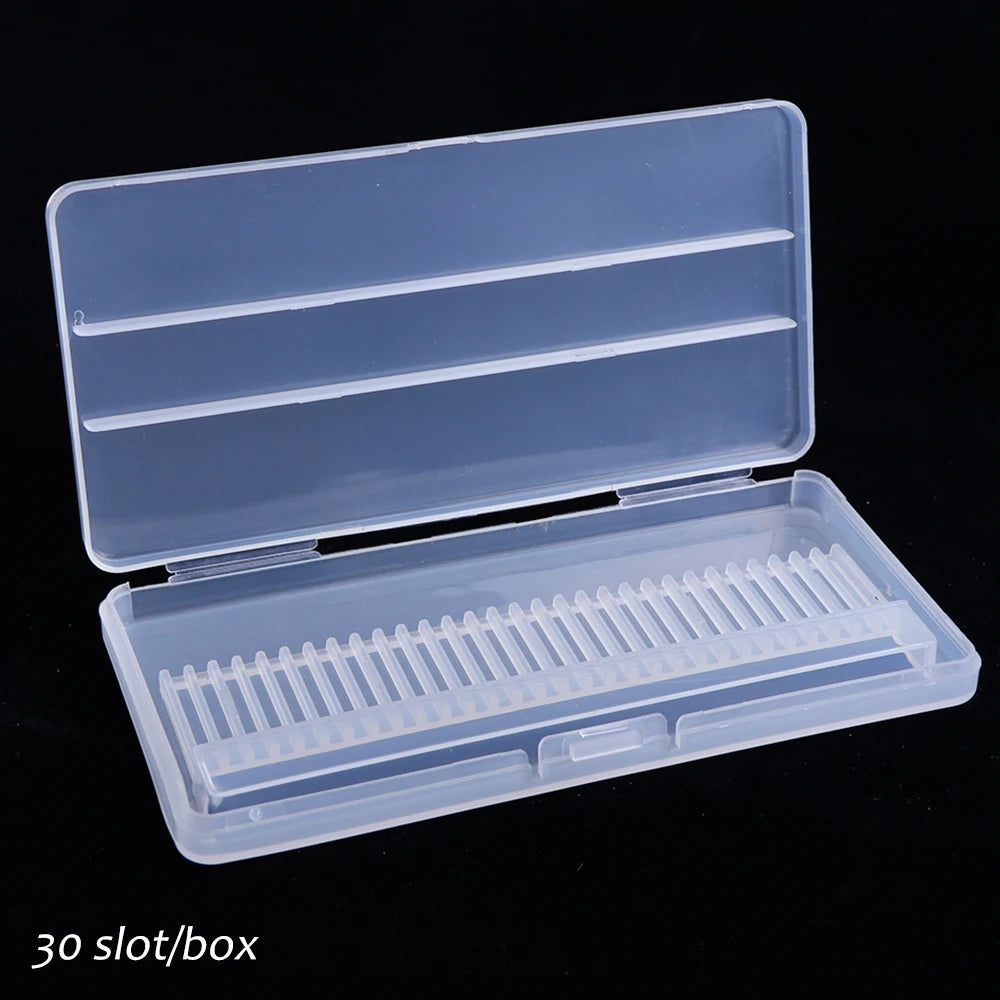 1pcs Plastic Empty Storage Box Nail Drill Bits Brushes Clear Display Box 30 holes Milling Cutter Organizer Accessories Tool LAB5