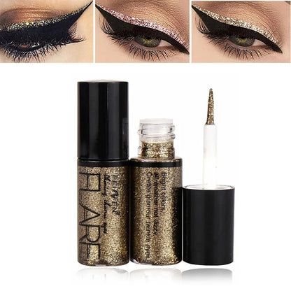 Professional New Shiny Eye Liners Cosmetics for Women Pigment Silver Rose Gold Color Liquid Glitter Eyeliner Makeup Beauty