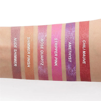 Metallic Glitter Liquid Lipstick Makeup Waterproof Metallic Lip Gloss Long-lasting Shimmer Metal Lip Glaze Tint Charming