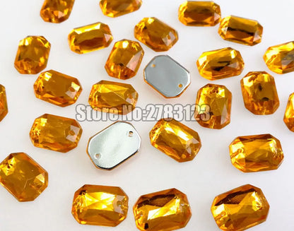 50pcs High quality flatback Acryl sew on rhinestones with two holes,diy/clothing accessories, 8x10mm 10x14mm 13x18mm 18x25mm