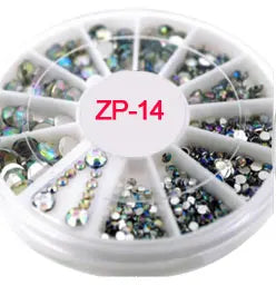 3D Nail Art Charms s/2-4.7mm Rhinestone in Wheel Design Stone Decorations Strass Jewelry DIY Nailart Adhesive Rhinestones Mix