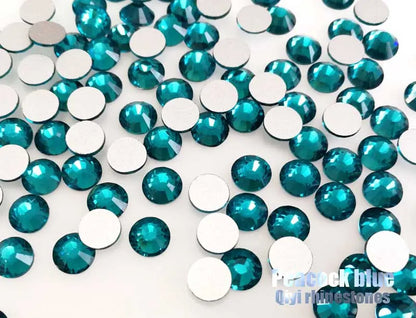 Peacock blue 3D Super flash high quality galss nail art non hotfix flatback rhinestones diy accessory FM07