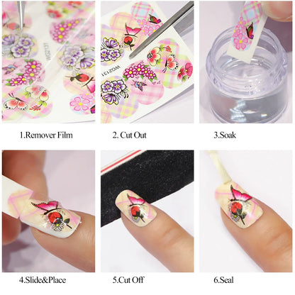 24 Pcs Halloween Nail Art Water Sticker Set Anime Skull Bone Decals Gel Polish Slider Accessories Nail Decorations LASTZ731-755