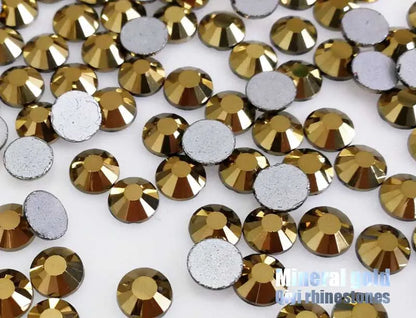 factory sales! Mineral gold 3D Super flash high quality galss nail art non hotfix flatback rhinestones,diy accessory FM018