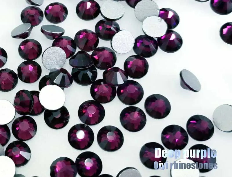 factory sales! Deep purple 3D Super flash high quality galss nail art non hotfix flatback rhinestones,diy accessory FM010