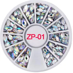 3D Nail Art Charms s/2-4.7mm Rhinestone in Wheel Design Stone Decorations Strass Jewelry DIY Nailart Adhesive Rhinestones Mix