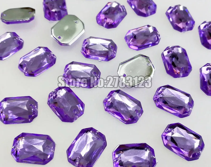 50pcs High quality flatback Acryl sew on rhinestones with two holes,diy/clothing accessories, 8x10mm 10x14mm 13x18mm 18x25mm