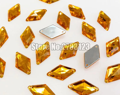 Diamond High quality Acryl sew on rhinestones with two holes,diy/clothing accessories 9x15mm 10x18mm 14x24mm 17x30mm