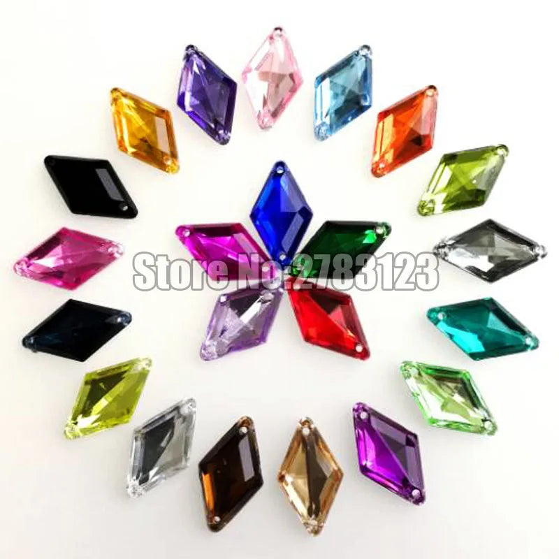 Diamond High quality Acryl sew on rhinestones with two holes,diy/clothing accessories 9x15mm 10x18mm 14x24mm 17x30mm