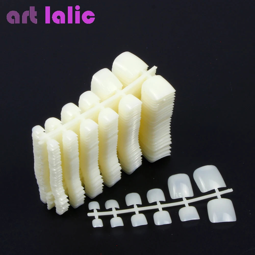 600Pcs Nail Tips Natural Acrylic False Fake Artificial Toe Nails Tip For Nail Art Decor DIY Salon Tools