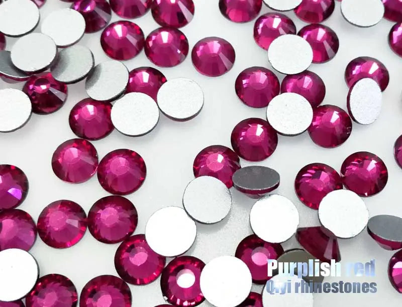 factory sales! purplish red 3D Super flash high quality galss nail art non hotfix flatback rhinestones,diy accessory FM024