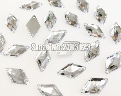 Diamond High quality Acryl sew on rhinestones with two holes,diy/clothing accessories 9x15mm 10x18mm 14x24mm 17x30mm