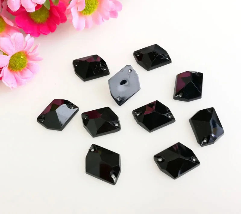 50pcs 14x17mm 17x22mm Ice shape High quality Acryl sew on rhinestones with two holes,diy/clothing accessories