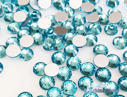 Lake blue 3D Super flash high quality galss nail art non hotfix flatback rhinestones diy accessory FM06