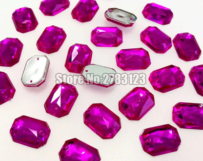 50pcs High quality flatback Acryl sew on rhinestones with two holes,diy/clothing accessories, 8x10mm 10x14mm 13x18mm 18x25mm