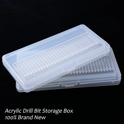 1pcs Plastic Empty Storage Box Nail Drill Bits Brushes Clear Display Box 30 holes Milling Cutter Organizer Accessories Tool LAB5