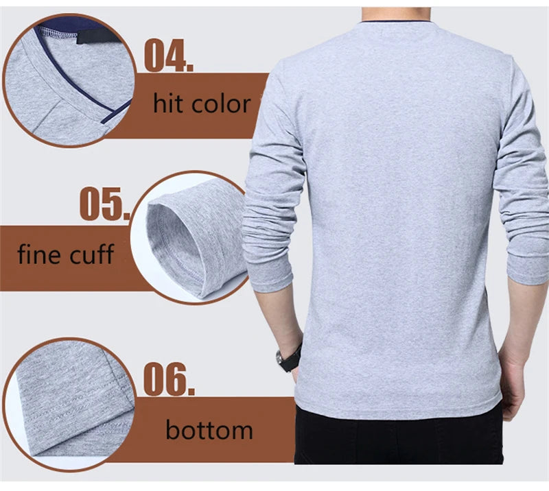 TFETTERS Fashion Men T-shirt Slim Fit Custom T-shirt Crease Design Long Stylish Luxury V Neck Fitness T-shirt Tee Shirt Homme