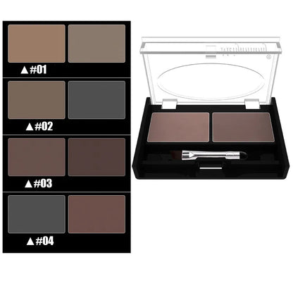 Eyeshadow Cake Makeup 2 Color Waterproof Eyebrow Powder Eye Shadow Eye Brow Palette + Brush Eyebrow Enhancer Professional