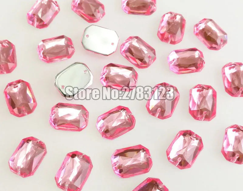 50pcs High quality flatback Acryl sew on rhinestones with two holes,diy/clothing accessories, 8x10mm 10x14mm 13x18mm 18x25mm