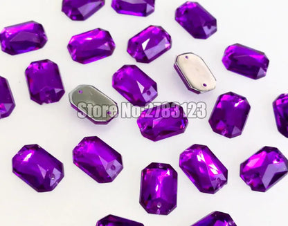 50pcs High quality flatback Acryl sew on rhinestones with two holes,diy/clothing accessories, 8x10mm 10x14mm 13x18mm 18x25mm