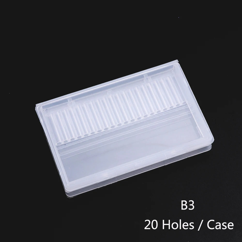 Storage Case for Nail Drill Bits Electric Mill Cutter Holder Container Manicure Drill Acrylic Empty Box Accessories Tool LA994-1