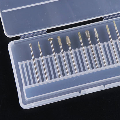 1pcs Plastic Empty Storage Box Nail Drill Bits Brushes Clear Display Box 30 holes Milling Cutter Organizer Accessories Tool LAB5