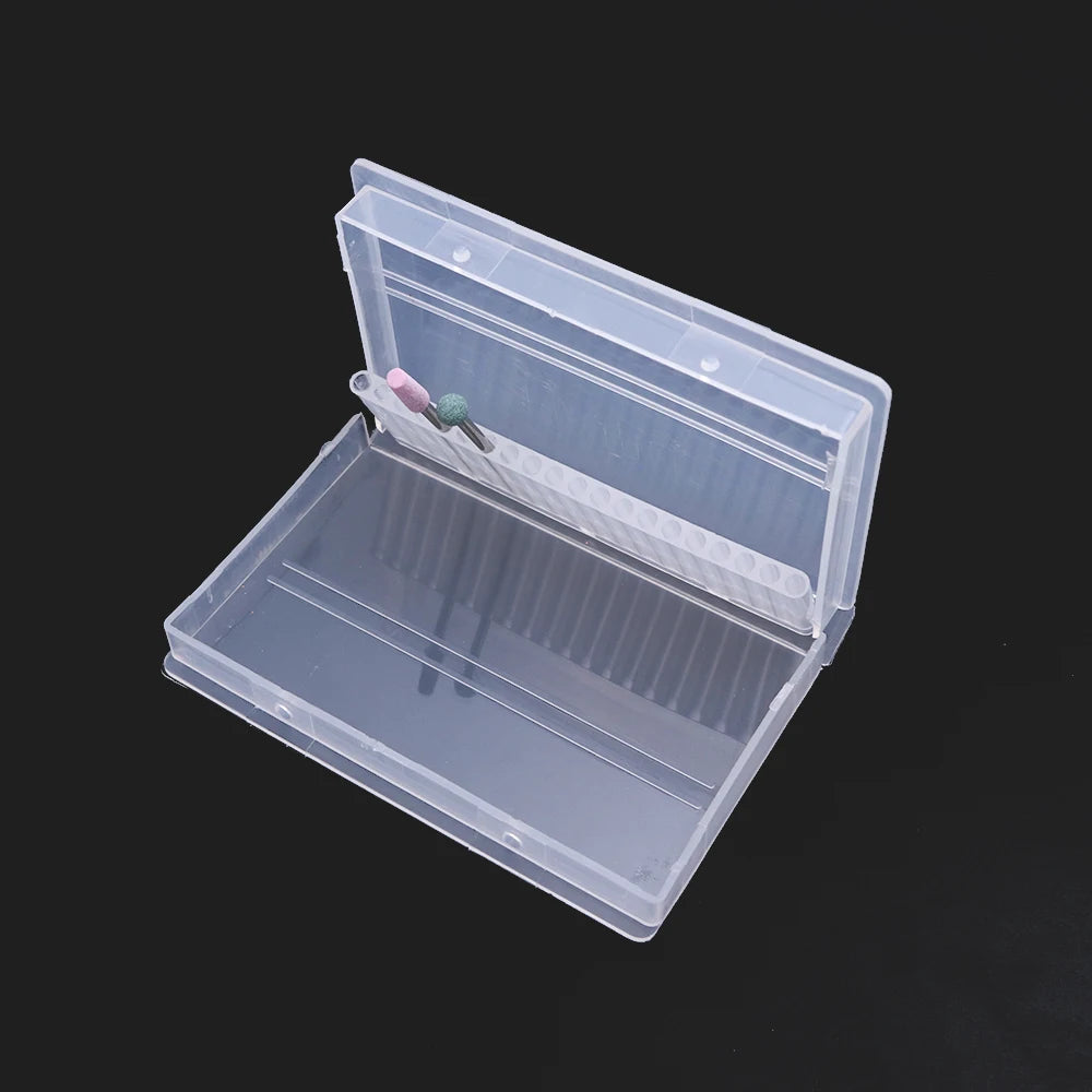 Storage Case for Nail Drill Bits Electric Mill Cutter Holder Container Manicure Drill Acrylic Empty Box Accessories Tool LA994-1