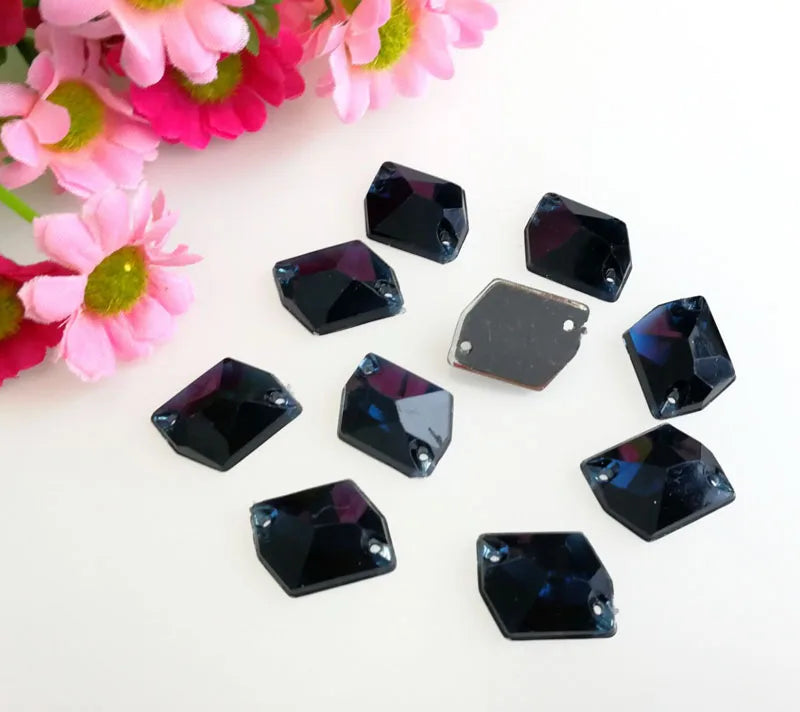 50pcs 14x17mm 17x22mm Ice shape High quality Acryl sew on rhinestones with two holes,diy/clothing accessories