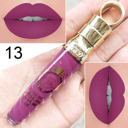 New!!Make Up Lips Matte Liquid Lipstick Waterproof Long Lasting Sexy Pigment Nude Glitter Style Lip Gloss Beauty Red Lip Tint