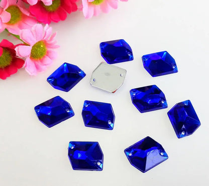 50pcs 14x17mm 17x22mm Ice shape High quality Acryl sew on rhinestones with two holes,diy/clothing accessories