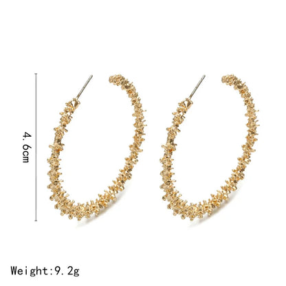 Fashion Hoop Earrings With Rhinestone Big Circle Earrings Simple Earrings Big Circle Gold Color Loop Earrings For Women