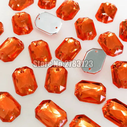 50pcs High quality flatback Acryl sew on rhinestones with two holes,diy/clothing accessories, 8x10mm 10x14mm 13x18mm 18x25mm