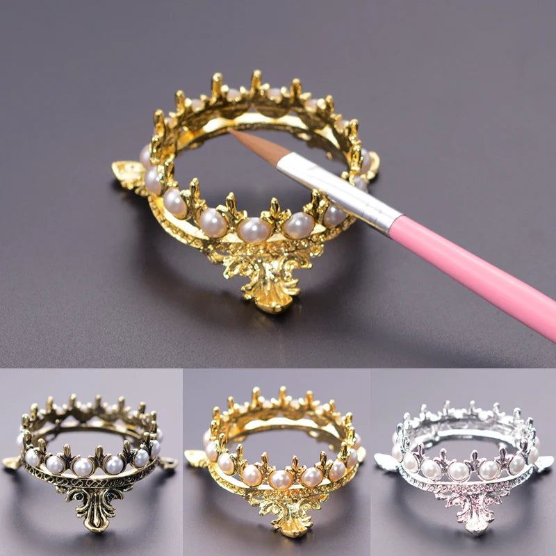 Crown Design Nail Art Brush Holder Set Pen Displayer Stand Tools Acrylic UV Gel  Rest for  Decorations