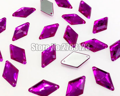 Diamond High quality Acryl sew on rhinestones with two holes,diy/clothing accessories 9x15mm 10x18mm 14x24mm 17x30mm