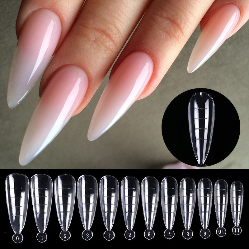 Extension False Nail Tips Acrylic Fake Finger UV Gel Polish Quick Building Mold Sculpted Full Cover Nail Tips Manicures Tool Set