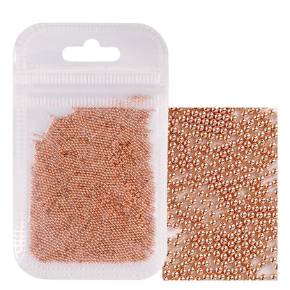 1 Pack 0.6-2.0mm Nail Art Caviar Bead 10g Rhinestone for  Micro Steel Ball 3D  Decorations UV Gel Acrylic Tips