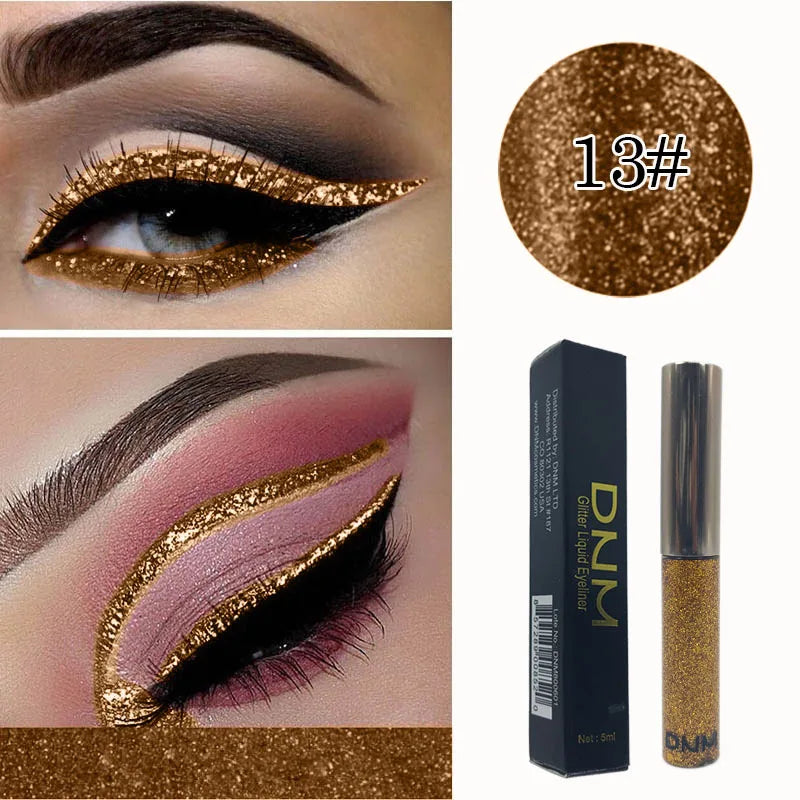 Hot! 16 Colors Liquid Eyeliner Golden Red Blue Eyeliner Shiny Eyes Flash Waterproof Long-lasting Durable Makeup Eyeliner Pencil