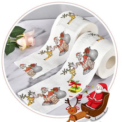 Santa Claus Bath Toilet Roll Paper, Christmas Supplies, Xmas Decor, Multicolor Tissue, New Year