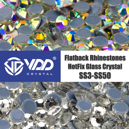 VDD SS3-SS50 AAAAA High Quality Super Bright Glass Crystal HotFix Rhinestones Flatback Stones For DIY Nail Art Dress Clothing